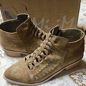 Mi.iM Tan Leather Women's Ankle Boots